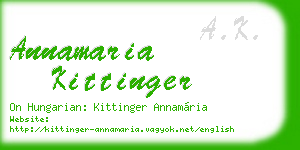 annamaria kittinger business card